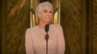 I JUST WON AN OSCAR 😭 !!! Jamie Lee Curtis Wins Oscar And Cries For Her Parents
