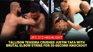 UFC 312 results: Tallison Teixeira blitzes Justin Tafa to score 35-second debut TKO