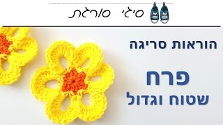 איך סורגים פרח גדול - הוראות סריגה במסרגה אחת