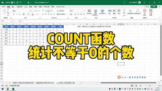 COUNT函数统计不等于0的个数