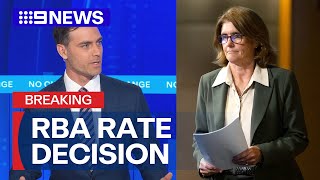 RBA leaves interest rates on hold | 9 News Australia