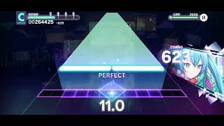 the end of hatsune miku but every time i lose my combo it gets faster