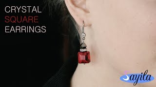 Sieraden maken - Crystal Square Earrings (DIY tutorial by Sayila)