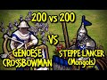 200 ELITE GENOESE CROSSBOWMEN vs 200 ELITE STEPPE LANCERS | AoE II: Definitive Edition