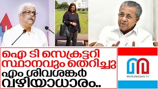 ഐടി സെക്രട്ടറി സ്ഥാനത്ത് നിന്നും ശിവശങ്കറിനെമാറ്റി I It secretary of kerala