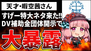 【速報】暇空茜さん、DV補助金受け取り団体の新事実を大暴露！また新たな闇の証拠を掴んでしまうwwwww【ゆっくり解説】