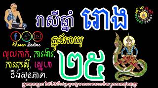 ជោគជតារាសីអ្នកកើតឆ្នាំរោង ក្នុងអាយុ២៥ | ហោរាសាស្រ្តទំនាយទាយថា | Khmer Zodiac​ | Ep 10