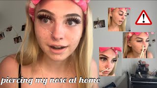 Piercing my nose at home *GONE WRONG