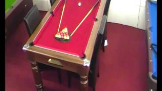 Majestic 6ft Pool Dining Table   Dark Walnut with Cherry Red Cloth