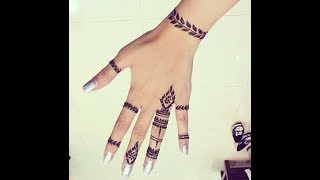 #x202b;رسم حنة على اليدين بالشريط للبنات#x202c;lrm;