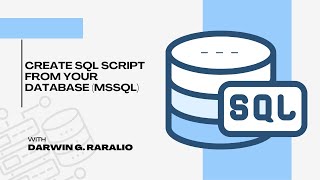 How to Generate SQL Script from Database in MSSQL