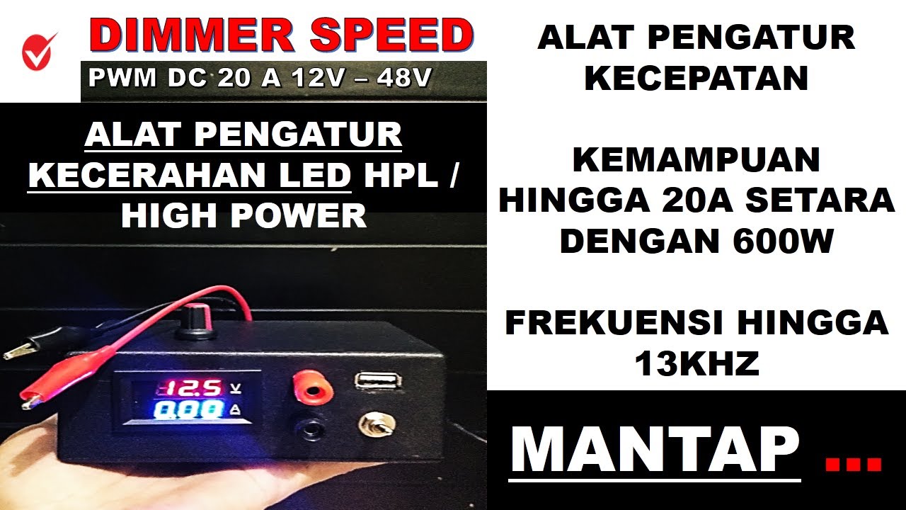 Alat Pengatur Kecepatan Motor DC Dimmer Speed PWM 20A 12V 24V 36V 48V ...