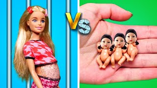 Extreme makeover from Squid Game Doll to Barbie || Cool Doll Hacks