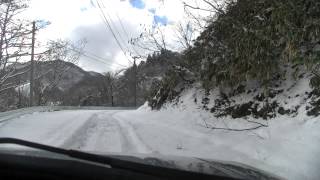 岐阜の雪道　撤退ドライブ　揖斐高原