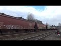 northbound cpkc 4805 leads an empty grain train through ruston way. super rare