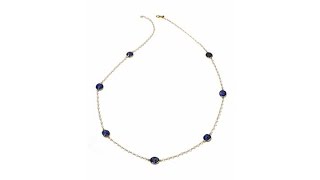 Rarities Sapphire and Moonstone 36in. Necklace