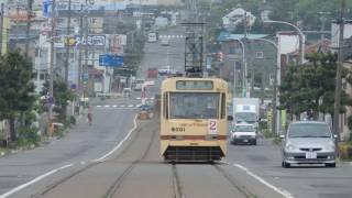 函館市電8000形 谷地頭停留場発車 Hakodate City Tram 8000 series tramcar