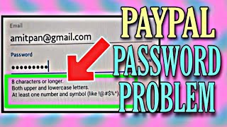 Fix Password 8 Characters or Longer At Least One Number or Symbol @#$%^\ Paypal Account Problem Fix✔