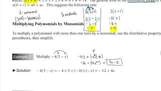 5 3 multiplying Polynomials