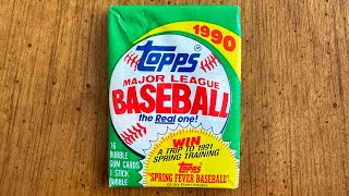 1990 Topps baseball cards wax pack opening rip