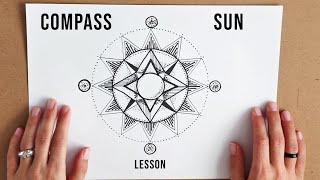 How to draw COMPASS SUN mandala / Step-by-Step Tutorial for Beginners / Drawing lesson / Relaxation