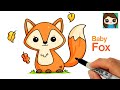 How to Draw a Baby Fox Easy 🍁 Cute Fall Animal Art