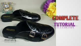 How to make double monk straps half shoe (mule) #shoemaking #beginners