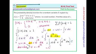 Probability Density Function for Random Variable by Integration