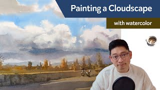 Paint a big cloudscape in watercolor