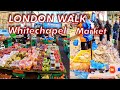 🇬🇧 London Whitechapel Market walking tour 2024, Freezing Day in East London