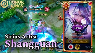 SHANGGUAN NEW SKIN SIRIUS ARTIST HIGH DAMAGE DEALER☠️ | AKANEHOK | - SHANGGUAN PRO GAMEPLAY