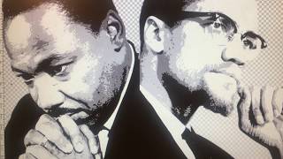 Stencil Art: Martin Luther King and Malcolm X Stencil