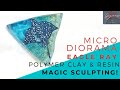 Eagle ray micro diorama | polymer clay & resin | ocean diorama | funny flash video