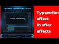 Typewriter Text Effect in After Effects | Typing Text Animation Tutorial | Afrer effects tutorials