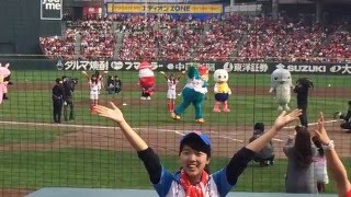 広島カープファン感謝DAYでCCダンスを踊るスラィリー！2015/11/23カープファン感謝DAYにて