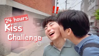 SUB)Gay couple,If I kissed my BF for 24 hours without words..?!!  #Korean #vlog