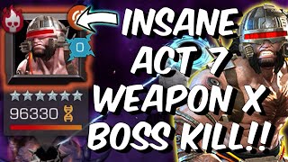 INSANE Wolverine Weapon X Act 7 Boss Takedown \u0026 Aspect of War Path - Marvel Contest of Champions