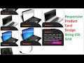 Responsive Product Card Design Using CSS Grid | Responsive Product Card Hover Effect CSS Only.