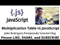 Multiplication Table in JavaScript