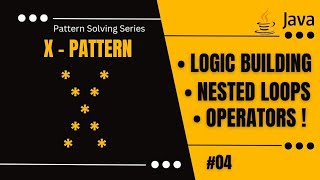 Print 'X' star Pattern || Java pattern solving series || nested for loop