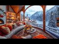 jazz filled snowy mornings ❄ cozy fireplace gentle tunes u0026 productivity in a winter wonderland