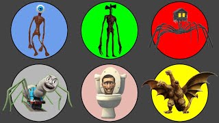 King Of Monster ; Siren Head vs Skibidi Toilet, Thomas Spider, Eyeball Head, House Head, Ghidorah