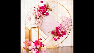 6.5ft Stainless Steel Circle Round Backdrop Stand for Wedding Arch Flower Arrangement Balloon Decor