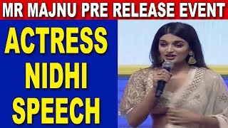 Actress Nidhi Lovely Speech @ Mr. Majnu Pre Release Event  | Great Telangana TV