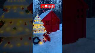 ❄️Frozen☃️മഞ്ഞുകൊണ്ട് X’mas Tree ഉണ്ടാക്കിയാലോ🎄#ytshorts  #snow #xmas #winter #christmastree