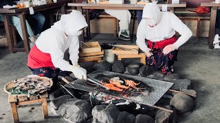 [Toba] Ama Hut | Delicious grilled seafood, Ise lobster and abalone | Traditional ama dance