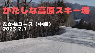 【かたしな高原スキー場】たかねコース（中級）2023.2.1