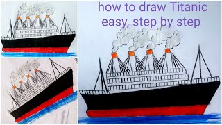 how to draw Titanic easy step by step, art tutorial |Titanic ship pencil sketch (very easy )