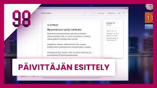 Uutisikkunan sivunpäivitys ohjelman nopea esittely