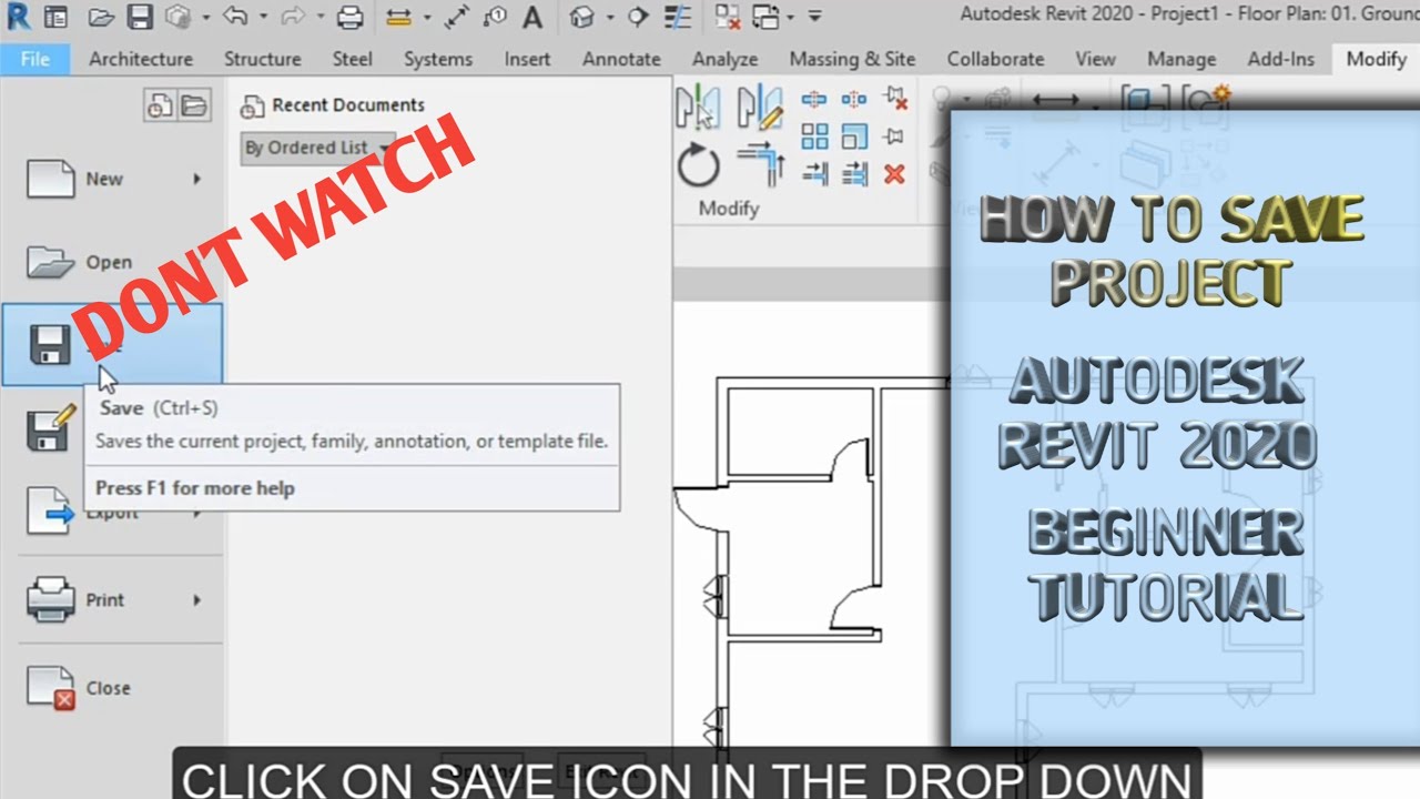 Autodesk Revit 2020 Tutorial; 08. How To Save Your Project - YouTube